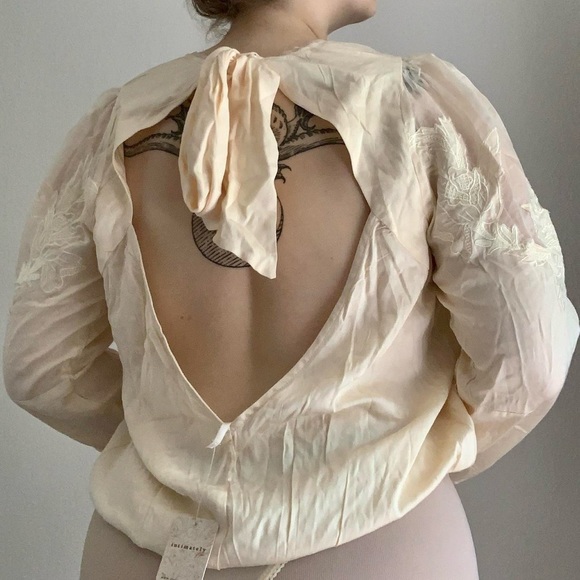 Free People Floral Lace Trim Bodysuit NEW - Picture 4 of 11